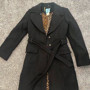 Marciano Wool-Blend Coat w/ Faux Fur Collar (XS)